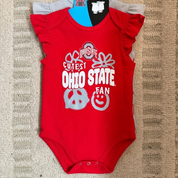 2 Piece Ohio State Buckeyes Scarlett and Gray Onesies - Picture 3 of 13